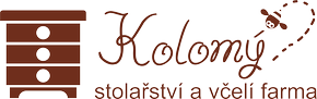 Logo včelařství a stolařství KOLOMÝ